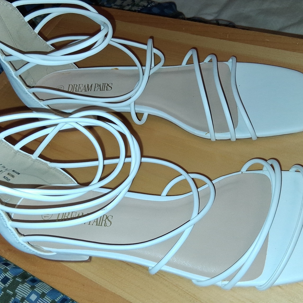 Dream Pairs White Strappy Heels